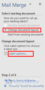 mail merge labels from excel to word