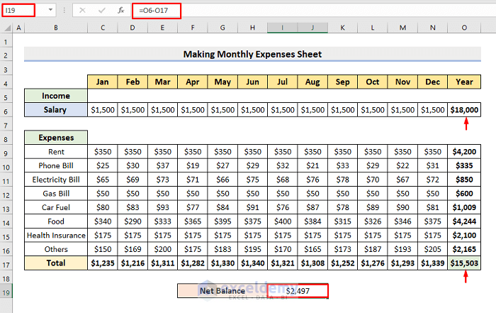 how-to-make-monthly-expenses-sheet-in-excel-with-easy-steps