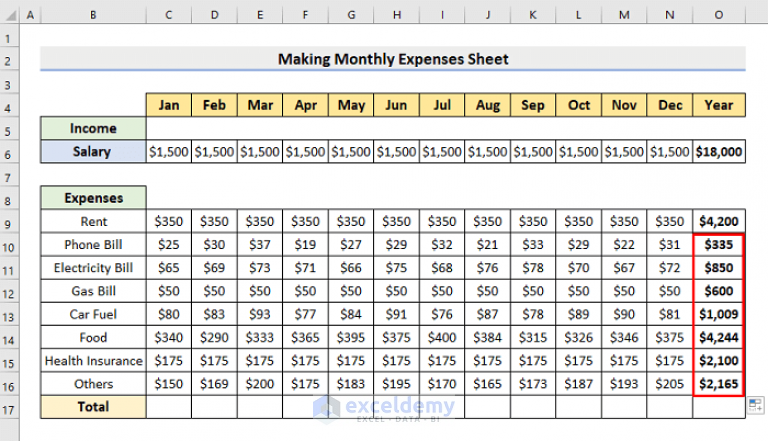 how-to-make-monthly-expenses-sheet-in-excel-with-easy-steps