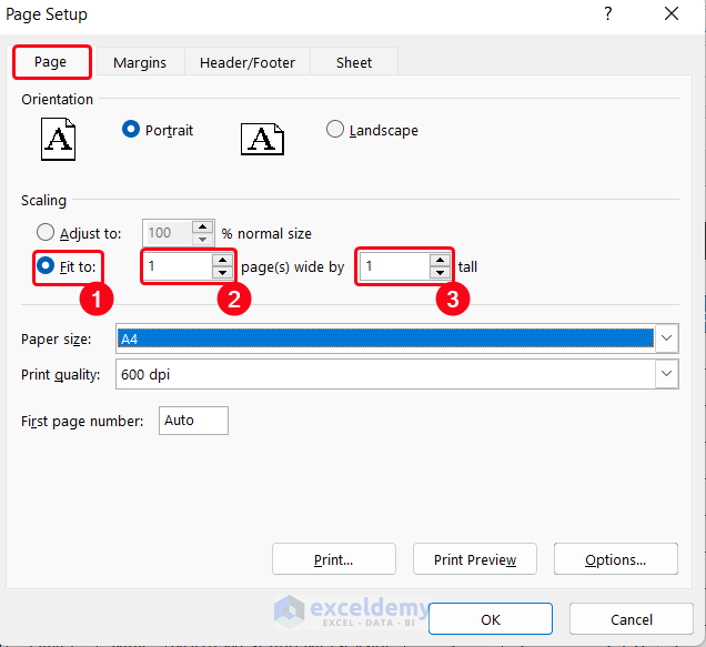Modifying Page Setup to Save Excel as PDF Fit into Page