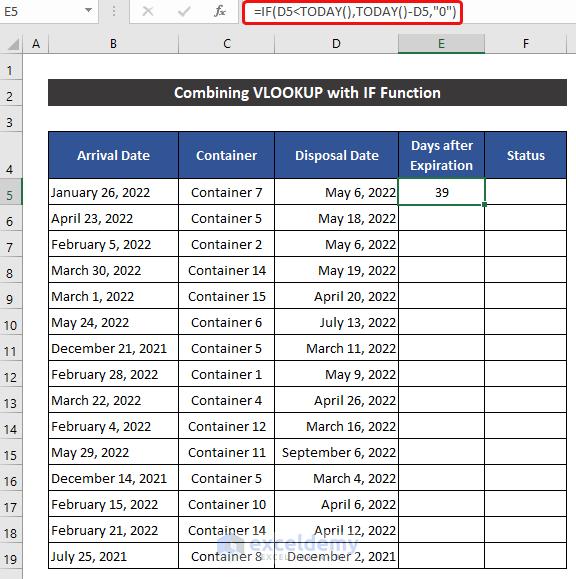 Combining VLOOKUP with IF Functions into a Formula as Stock Ageing Analysis Formula