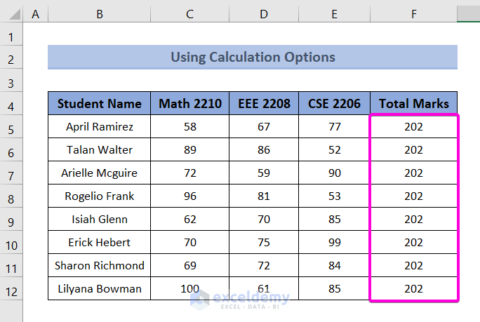 Using Calculation Options to Stop Excel Convert Formula to Value Automatically