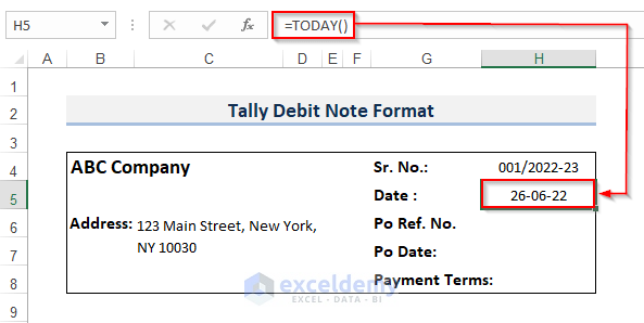 How To Create Tally Debit Note Format In Excel With Easy Steps How To Create Tally Debit Note Format In Excel With Easy Steps
