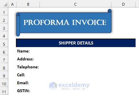 Create Dedicated Slot for Shipping Information to Create Proforma Invoice