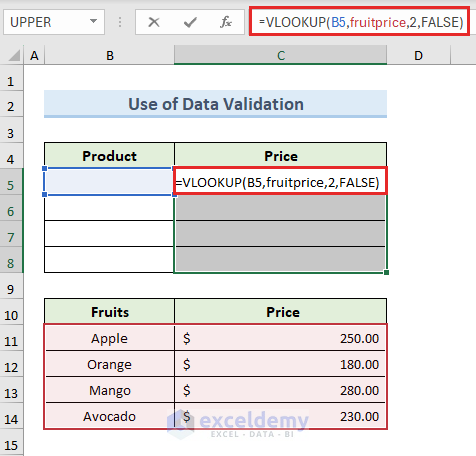 vlookup function