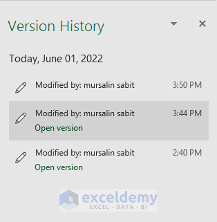 Go to Excel Version History to Find Where Autosave Files Are Stored