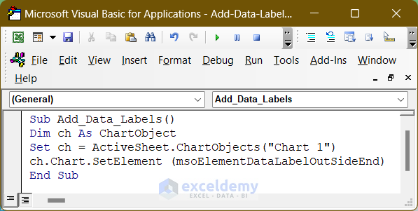 VBA Code for adding Data Label