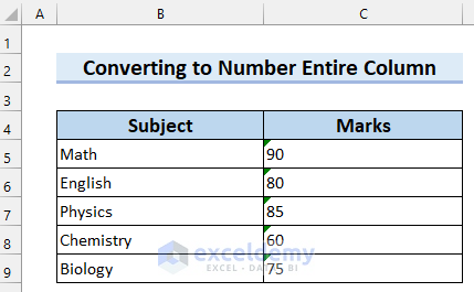 9 Simple Ways of Excel Convert to Number Entire Column