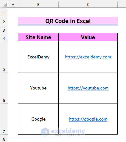 2 Simple Ways to Create QR Code in Excel