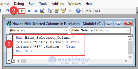 10-Type VBA code and run the code 