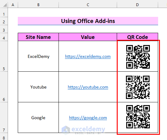How to Create QR Code in Excel (3 Suitable Methods) ExcelDemy