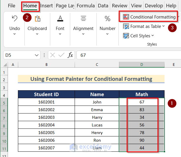 Using Format Painter for Multiple Sheets to Copy Conditional Formatting