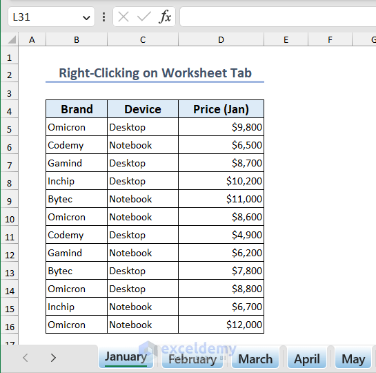 worksheet tab color of all worksheets after changing