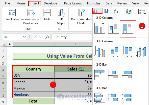 100 Stacked Column Chart Excel Show Percentage 4