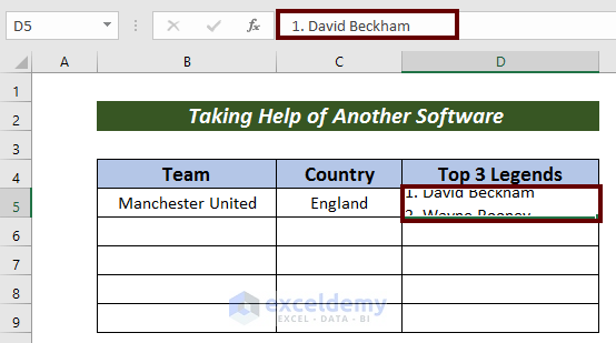 Numbering in Excel in One Cell