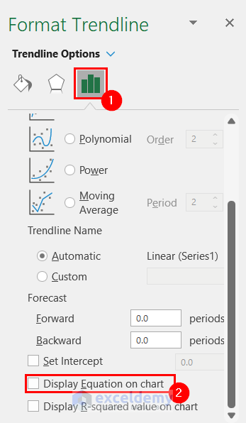 Adding Trendline Equation in Excel