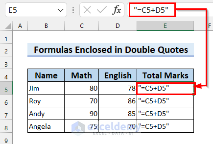 3. Check If Formulas Are Enclosed in Double Quotes