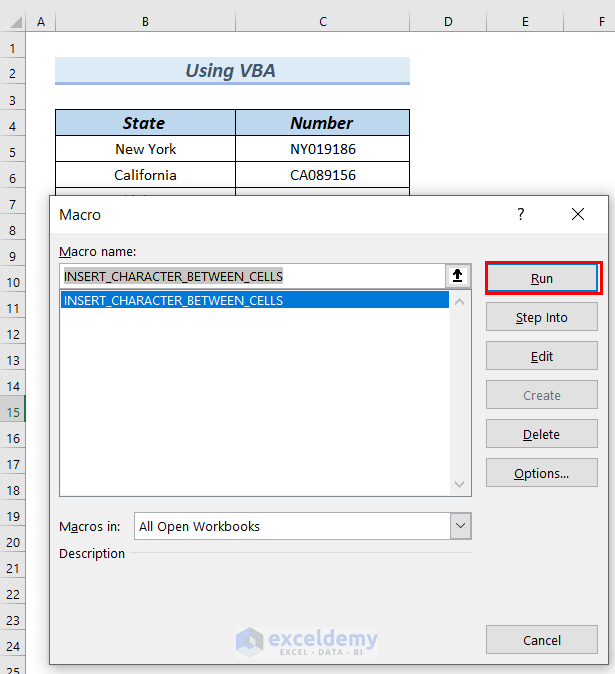 How to Insert Character Between Text in Excel