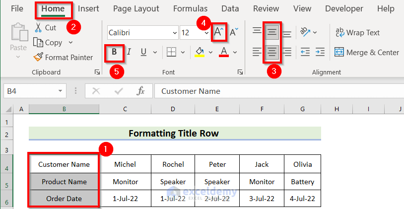 How to Make a Title Row in Excel (5 Easy Methods) - ExcelDemy