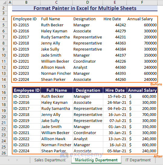 Formatting Copied to Another Sheet