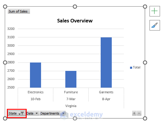 Filtering Pivot Chart in Excel