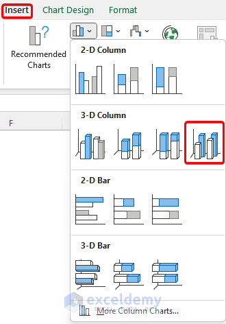 Creating Unstacked 3-D Column Chart
