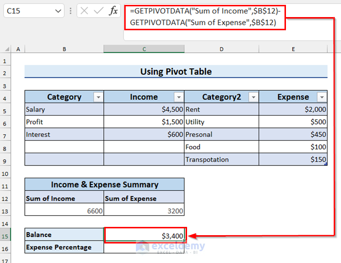 How to Track Income and Expenses in Excel by Using Pivot Table