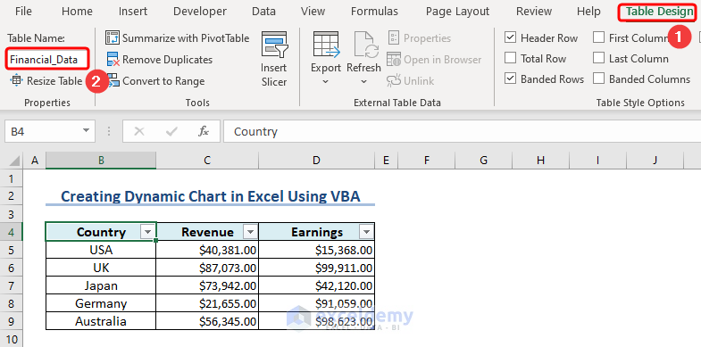 Renaming Excel Table