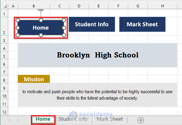 Creating Link Between Sheets to Make Excel Look Like an Application