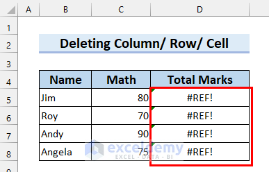 8. Check If You Have Deleted Row/ Column/ Cell