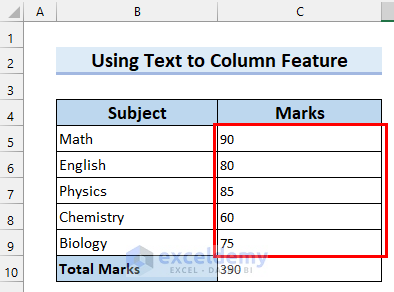 Using Text to Columns Feature for Converting Entire Column to Number