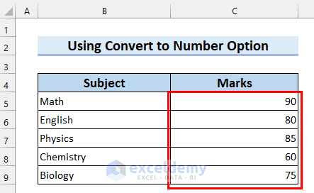 Excel Convert to Number Entire Column