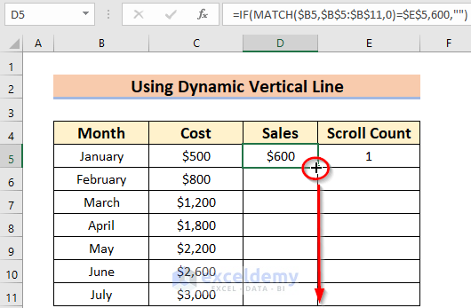 How to Add Vertical Line in Excel Graph