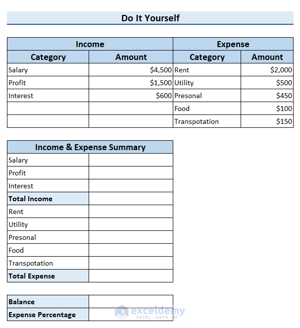 How to Track Income and Expenses in Excel 