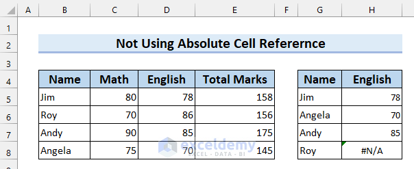 12. Check for Absolute Cell Reference