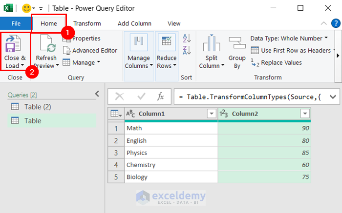 Excel Convert to Number Entire Column by Using Power Query