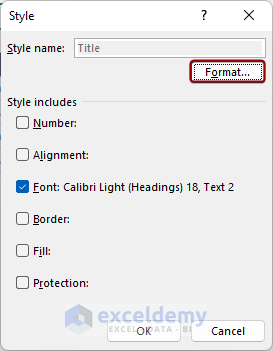 Selecting Format command