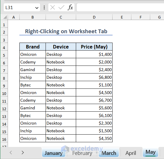 worksheet tab color of Multiple non-adjacent worksheets after changing