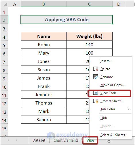 add data labels to scatter plot excel applying VBA code