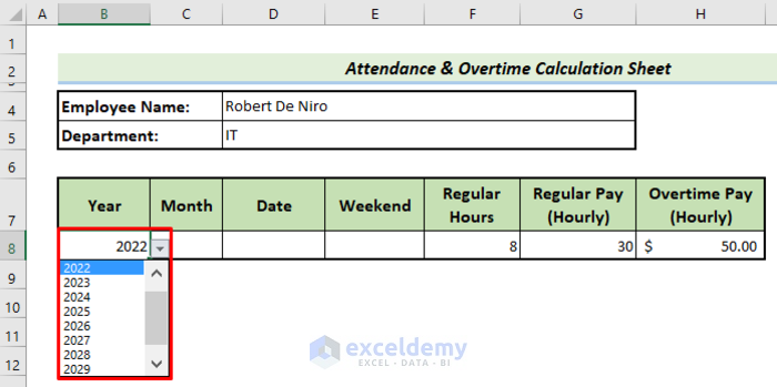 Set Year, Month, Date, and Weekend Data in a Helper Sheet