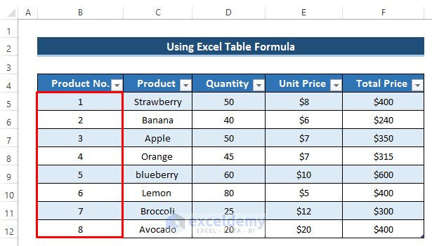 Auto Numbering in Excel After Row Insert 