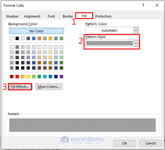 Change Cell Background with Patterns or Fill Effects