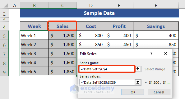 Customize the Legends in the Bar Graph in Excel