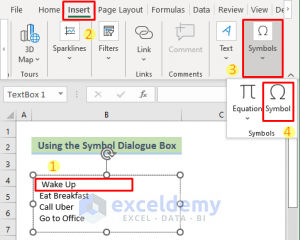 Add Bullet Points in Excel Text Box (with 4 Suitable Ways)