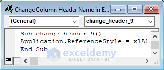 Change the Column Header Name from Alphabet to Numeric and Vice-Versa