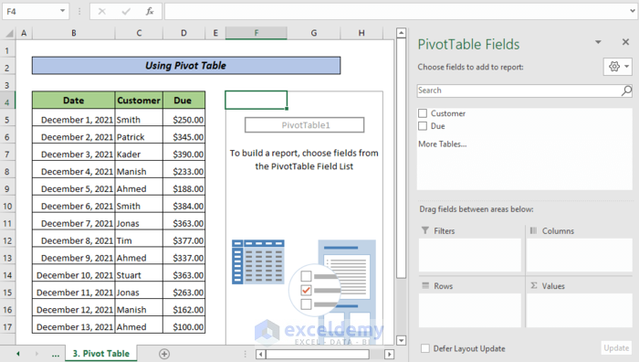 Use Pivot Table to Consolidate Rows and Sum Data