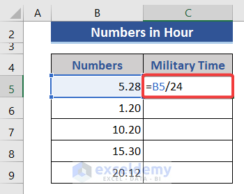 Simple Division and Custom Format to convert into military time