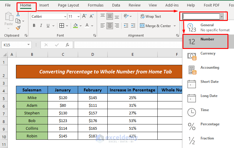 Converting Percentage to Whole Number