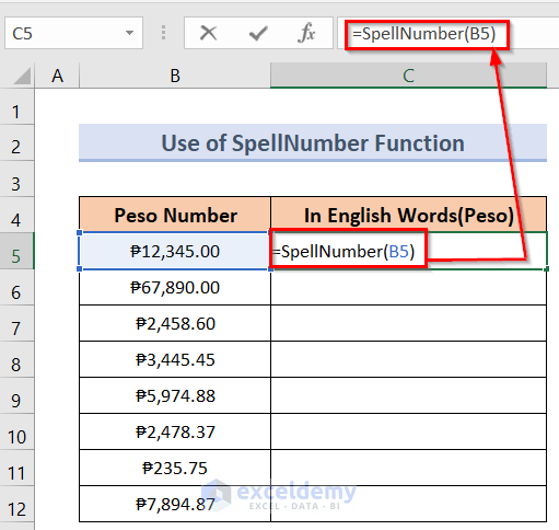 Procedures to Convert Peso Number to Words