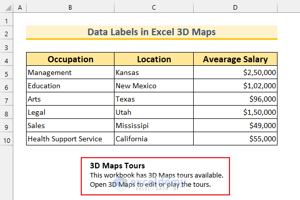 Data Labels in Excel 3D Maps 11